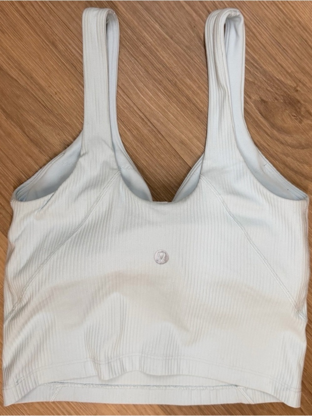 lululemon athletica Pale Blue Ribbed Support Sports Bra